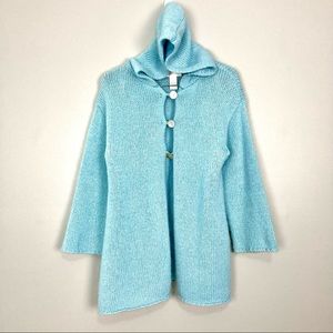 Vintage Soft Surroundings Mohair Sweater Coat Women’s Size XS Hooded Fairy Pixie